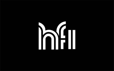 HFI Yaratıcı Eşsiz Modern Harf Logosu Tasarımı. Benzersiz bir harf dizaynına sahip stilize logo, soyut minimalist estetik ve modern cazibe sunar.