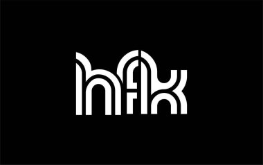 HFK Yaratıcı Eşsiz Modern Harf Logosu Tasarımı. Benzersiz bir harf dizaynına sahip stilize logo, soyut minimalist estetik ve modern cazibe sunar.