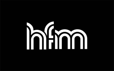 HFM Yaratıcı Eşsiz Modern Harf Logosu Tasarımı. Benzersiz bir harf dizaynına sahip stilize logo, soyut minimalist estetik ve modern cazibe sunar.