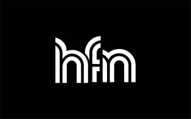 HFN Yaratıcı Eşsiz Modern Harf Logosu Tasarımı. Benzersiz bir harf dizaynına sahip stilize logo, soyut minimalist estetik ve modern cazibe sunar.