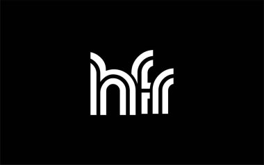 HFR Yaratıcı Eşsiz Modern Harf Logosu Tasarımı. Benzersiz bir harf dizaynına sahip stilize logo, soyut minimalist estetik ve modern cazibe sunar.