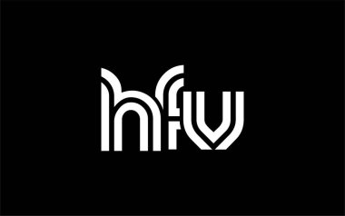 HFV Yaratıcı Eşsiz Modern Harf Logosu Tasarımı. Benzersiz bir harf dizaynına sahip stilize logo, soyut minimalist estetik ve modern cazibe sunar.