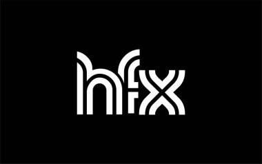 HFX Yaratıcı Eşsiz Modern Harf Logosu Tasarımı. Benzersiz bir harf dizaynına sahip stilize logo, soyut minimalist estetik ve modern cazibe sunar.