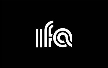 IFA Yaratıcı Eşsiz Modern Harf Logosu Tasarımı. Benzersiz bir harf dizaynına sahip stilize logo, soyut minimalist estetik ve modern cazibe sunar.