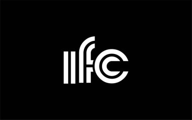 IFC Yaratıcı Eşsiz Modern Harf Logosu Tasarımı. Benzersiz bir harf dizaynına sahip stilize logo, soyut minimalist estetik ve modern cazibe sunar.