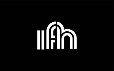 IFH Yaratıcı Eşsiz Modern Harf Logosu Tasarımı. Benzersiz bir harf dizaynına sahip stilize logo, soyut minimalist estetik ve modern cazibe sunar.