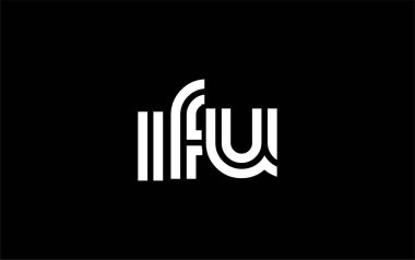 IFU Yaratıcı Eşsiz Modern Harf Logosu Tasarımı. Benzersiz bir harf dizaynına sahip stilize logo, soyut minimalist estetik ve modern cazibe sunar.