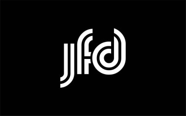 JFD Yaratıcı Eşsiz Modern Harf Logosu Tasarımı. Benzersiz bir harf dizaynına sahip stilize logo, soyut minimalist estetik ve modern cazibe sunar.