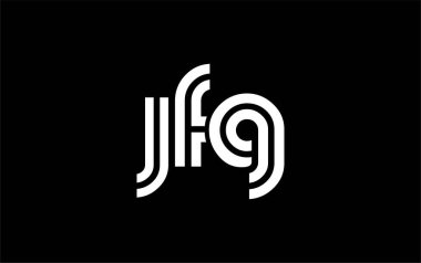 JFG Yaratıcı Eşsiz Modern Harf Logosu Tasarımı. Benzersiz bir harf dizaynına sahip stilize logo, soyut minimalist estetik ve modern cazibe sunar.