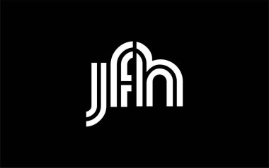 JFH Yaratıcı Eşsiz Modern Harf Logosu Tasarımı. Benzersiz bir harf dizaynına sahip stilize logo, soyut minimalist estetik ve modern cazibe sunar.