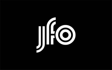 JFO Yaratıcı Eşsiz Modern Harf Logosu Tasarımı. Benzersiz bir harf dizaynına sahip stilize logo, soyut minimalist estetik ve modern cazibe sunar.