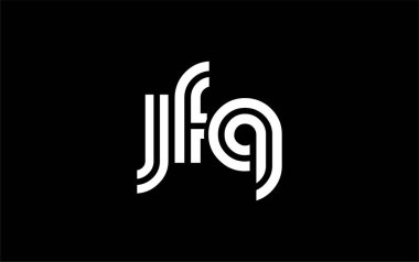 JFQ Yaratıcı Eşsiz Modern Harf Logosu Tasarımı. Benzersiz bir harf dizaynına sahip stilize logo, soyut minimalist estetik ve modern cazibe sunar.