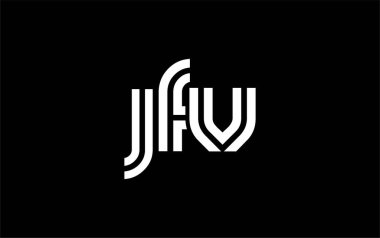 JFV Yaratıcı Eşsiz Modern Harf Logosu Tasarımı. Benzersiz bir harf dizaynına sahip stilize logo, soyut minimalist estetik ve modern cazibe sunar.