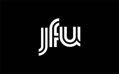 JFU Yaratıcı Eşsiz Modern Harf Logosu Tasarımı. Benzersiz bir harf dizaynına sahip stilize logo, soyut minimalist estetik ve modern cazibe sunar.