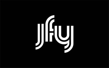 JFY Yaratıcı Eşsiz Modern Harf Logosu Tasarımı. Benzersiz bir harf dizaynına sahip stilize logo, soyut minimalist estetik ve modern cazibe sunar.