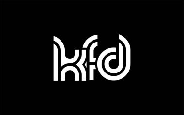 KFD Yaratıcı Eşsiz Modern Harf Logosu Tasarımı. Benzersiz bir harf dizaynına sahip stilize logo, soyut minimalist estetik ve modern cazibe sunar.