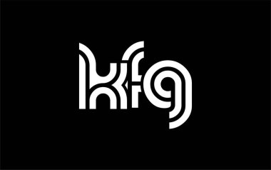 KFG Yaratıcı Eşsiz Modern Harf Logosu Tasarımı. Benzersiz bir harf dizaynına sahip stilize logo, soyut minimalist estetik ve modern cazibe sunar.