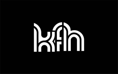 KFH Yaratıcı Eşsiz Modern Harf Logosu Tasarımı. Benzersiz bir harf dizaynına sahip stilize logo, soyut minimalist estetik ve modern cazibe sunar.