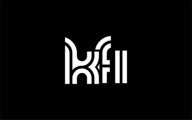 KFI Yaratıcı Eşsiz Modern Harf Logosu Tasarımı. Benzersiz bir harf dizaynına sahip stilize logo, soyut minimalist estetik ve modern cazibe sunar.