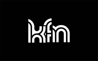 KFN Yaratıcı Eşsiz Modern Harf Logosu Tasarımı. Benzersiz bir harf dizaynına sahip stilize logo, soyut minimalist estetik ve modern cazibe sunar.