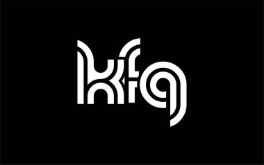 KFQ Yaratıcı Eşsiz Modern Harf Logosu Tasarımı. Benzersiz bir harf dizaynına sahip stilize logo, soyut minimalist estetik ve modern cazibe sunar.