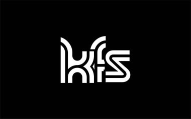 KFS Yaratıcı Eşsiz Modern Harf Logosu Tasarımı. Benzersiz bir harf dizaynına sahip stilize logo, soyut minimalist estetik ve modern cazibe sunar.