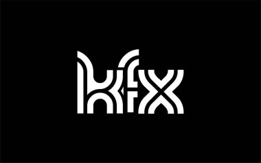 KFX Yaratıcı Eşsiz Modern Harf Logosu Tasarımı. Benzersiz bir harf dizaynına sahip stilize logo, soyut minimalist estetik ve modern cazibe sunar.