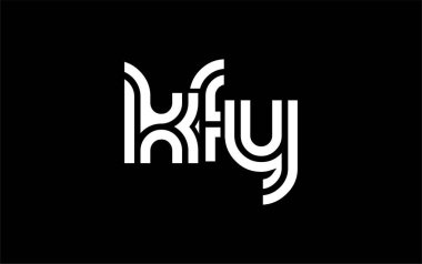 KFY Yaratıcı Eşsiz Modern Harf Logosu Tasarımı. Benzersiz bir harf dizaynına sahip stilize logo, soyut minimalist estetik ve modern cazibe sunar.