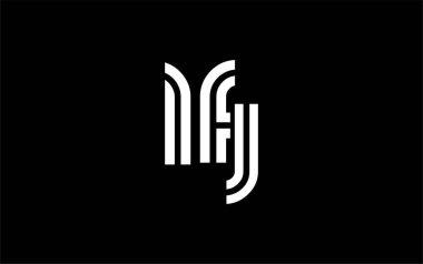 LFJ Yaratıcı Eşsiz Modern Harf Logosu Tasarımı. Benzersiz bir harf dizaynına sahip stilize logo, soyut minimalist estetik ve modern cazibe sunar.