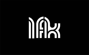 LFK Yaratıcı Eşsiz Modern Harf Logosu Tasarımı. Benzersiz bir harf dizaynına sahip stilize logo, soyut minimalist estetik ve modern cazibe sunar.