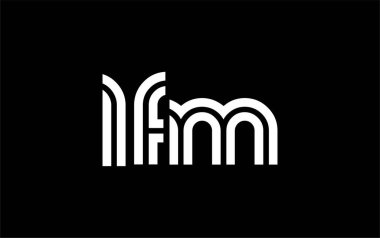 LFM Yaratıcı Eşsiz Modern Harf Logosu Tasarımı. Benzersiz bir harf dizaynına sahip stilize logo, soyut minimalist estetik ve modern cazibe sunar.