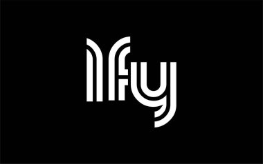 LFY Yaratıcı Eşsiz Modern Harf Logosu Tasarımı. Benzersiz bir harf dizaynına sahip stilize logo, soyut minimalist estetik ve modern cazibe sunar.
