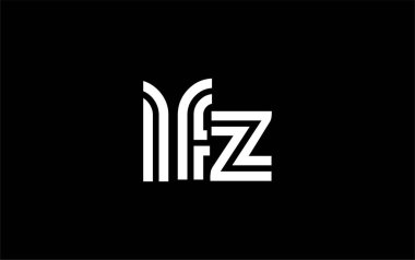 LFZ Yaratıcı Eşsiz Modern Harf Logosu Tasarımı. Benzersiz bir harf dizaynına sahip stilize logo, soyut minimalist estetik ve modern cazibe sunar.