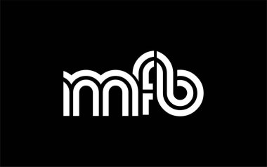 MFB Yaratıcı Eşsiz Modern Harf Logosu Tasarımı. Benzersiz bir harf dizaynına sahip stilize logo, soyut minimalist estetik ve modern cazibe sunar.