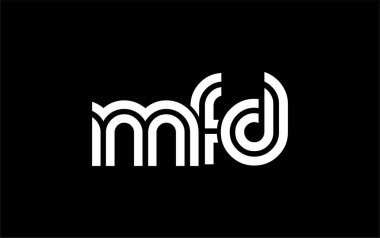 MFD Yaratıcı Eşsiz Modern Harf Logosu Tasarımı. Benzersiz bir harf dizaynına sahip stilize logo, soyut minimalist estetik ve modern cazibe sunar.