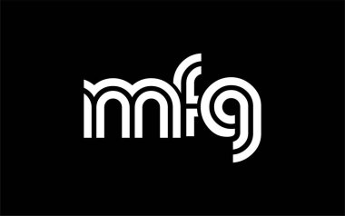 MFG Yaratıcı Eşsiz Modern Harf Logosu Tasarımı. Benzersiz bir harf dizaynına sahip stilize logo, soyut minimalist estetik ve modern cazibe sunar.