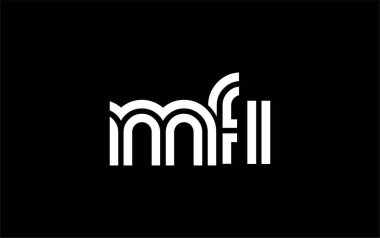 MFI Yaratıcı Eşsiz Modern Harf Logosu Tasarımı. Benzersiz bir harf dizaynına sahip stilize logo, soyut minimalist estetik ve modern cazibe sunar.
