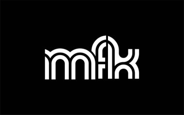 MFK Yaratıcı Eşsiz Modern Harf Logosu Tasarımı. Benzersiz bir harf dizaynına sahip stilize logo, soyut minimalist estetik ve modern cazibe sunar.