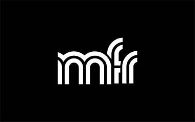MFR Yaratıcı Eşsiz Modern Harf Logosu Tasarımı. Benzersiz bir harf dizaynına sahip stilize logo, soyut minimalist estetik ve modern cazibe sunar.