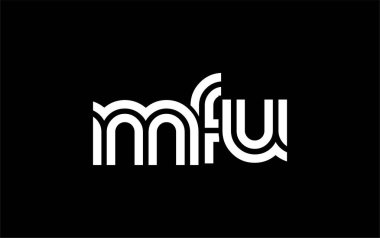 MFU Yaratıcı Eşsiz Modern Harf Logosu Tasarımı. Benzersiz bir harf dizaynına sahip stilize logo, soyut minimalist estetik ve modern cazibe sunar.