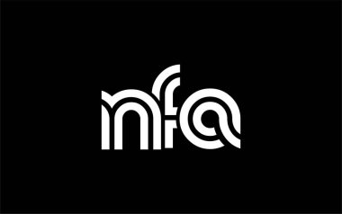 NFA Yaratıcı Eşsiz Modern Harf Logosu Tasarımı. Benzersiz bir harf dizaynına sahip stilize logo, soyut minimalist estetik ve modern cazibe sunar.