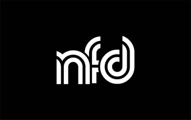 NFD Yaratıcı Eşsiz Modern Harf Logosu Tasarımı. Benzersiz bir harf dizaynına sahip stilize logo, soyut minimalist estetik ve modern cazibe sunar.