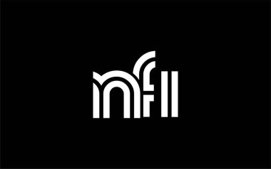 NFI Yaratıcı Eşsiz Modern Harf Logosu Tasarımı. Benzersiz bir harf dizaynına sahip stilize logo, soyut minimalist estetik ve modern cazibe sunar.