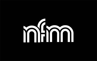 NFM Yaratıcı Eşsiz Modern Harf Logosu Tasarımı. Benzersiz bir harf dizaynına sahip stilize logo, soyut minimalist estetik ve modern cazibe sunar.
