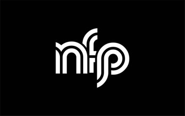NFP Yaratıcı Eşsiz Modern Harf Logosu Tasarımı. Benzersiz bir harf dizaynına sahip stilize logo, soyut minimalist estetik ve modern cazibe sunar.