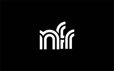 NFR Yaratıcı Eşsiz Modern Harf Logosu Tasarımı. Benzersiz bir harf dizaynına sahip stilize logo, soyut minimalist estetik ve modern cazibe sunar.