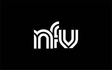 NFV Yaratıcı Eşsiz Modern Harf Logosu Tasarımı. Benzersiz bir harf dizaynına sahip stilize logo, soyut minimalist estetik ve modern cazibe sunar.