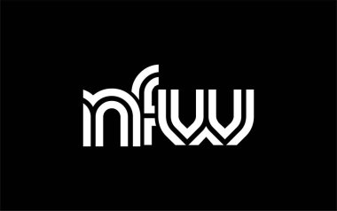 NFW Yaratıcı Eşsiz Modern Harf Logosu Tasarımı. Benzersiz bir harf dizaynına sahip stilize logo, soyut minimalist estetik ve modern cazibe sunar.