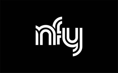 NFY Yaratıcı Eşsiz Modern Harf Logosu Tasarımı. Benzersiz bir harf dizaynına sahip stilize logo, soyut minimalist estetik ve modern cazibe sunar.