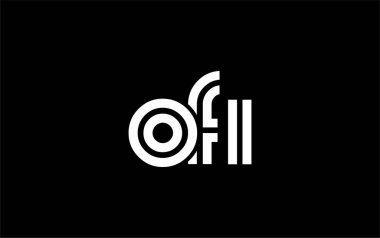OFI Yaratıcı Eşsiz Modern Harf Logosu Tasarımı. Benzersiz bir harf dizaynına sahip stilize logo, soyut minimalist estetik ve modern cazibe sunar.